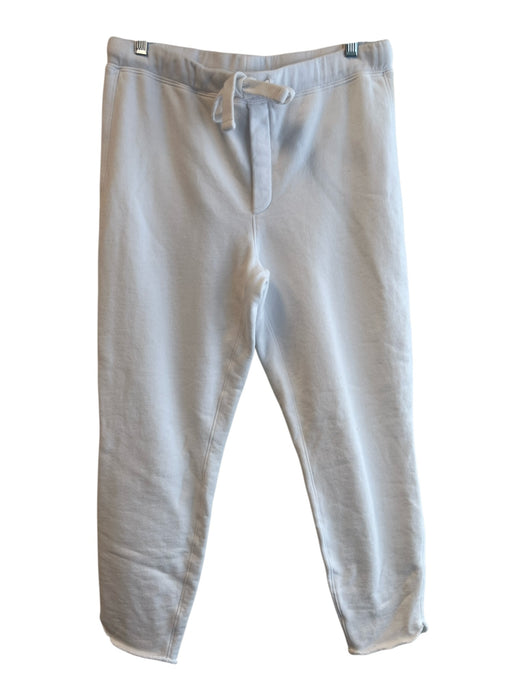 Frank & Eileen Size Medium White Cotton Drawstring Waist Raw Hem Sweatpants White / Medium