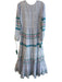 Oliphant Size Medium Blue, Lavender & Green Cotton Lined Round Neck Dress Blue, Lavender & Green / Medium