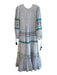 Oliphant Size Medium Blue, Lavender & Green Cotton Lined Round Neck Dress Blue, Lavender & Green / Medium