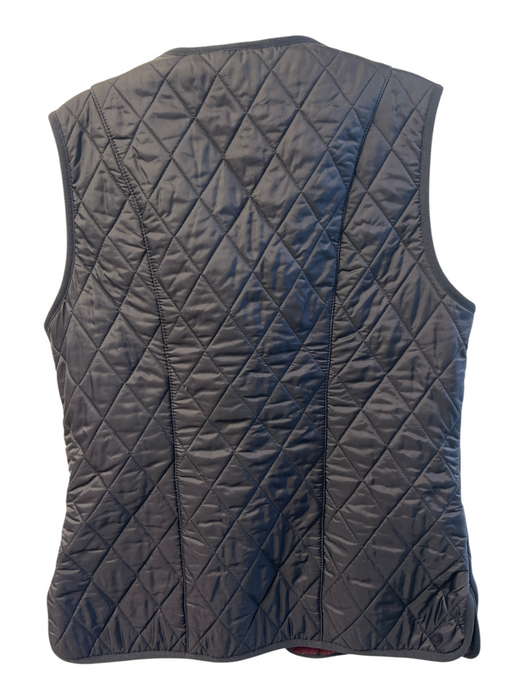 Barbour Size 6 Navy Polyester V Neck Front Zip Quilted Vest Navy / 6