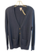 Ann Mashburn Size L Navy Cashmere V Neck Button Down Long Sleeve Sweater Navy / L