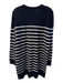 La maille sezane Size S Navy & white Wool Knit Round Neck Stripe Dress Navy & white / S