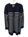 La maille sezane Size S Navy & white Wool Knit Round Neck Stripe Dress Navy & white / S