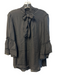 L'agence Size Est L Black Silk Tie Neck Bell Sleeve Button Down Top Black / Est L