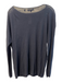 Vince Size M Navy Viscose Blend Wide Round Neck Knit Long Sleeve Semi Sheer Top Navy / M