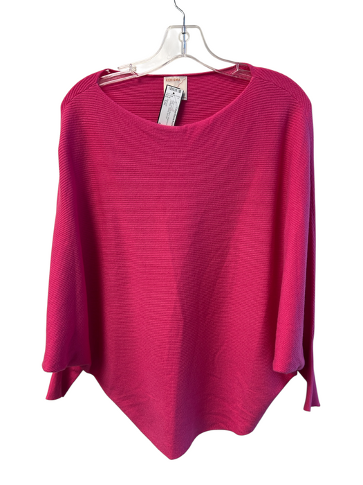 Kerisma Size S/M Pink Viscose Blend Boat Neck batwing Stretch Top Pink / S/M