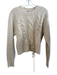 525 Size S Ivory Acrylic Blend Knit Round Neck Long Sleeve Tie Detail Sweater Ivory / S