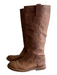Frye Shoe Size 5.5 Brown Leather Round Toe Below Knee Pull On Flat Boots Brown / 5.5