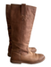 Frye Shoe Size 5.5 Brown Leather Round Toe Below Knee Pull On Flat Boots Brown / 5.5