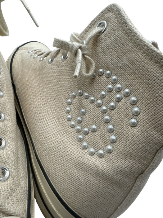 Converse Shoe Size 12 Beige Canvas Solid Sneaker Men's Shoes Beige / 12