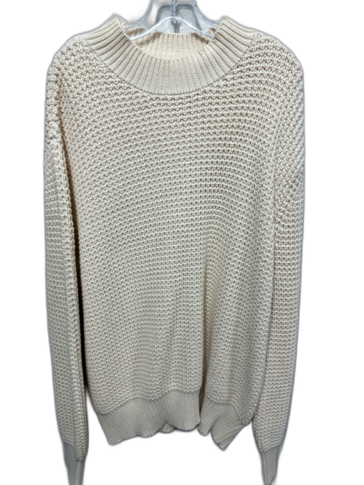 Aime Leon Dore Size XXL Cream Cotton Cable Knit Men's Sweater Cream / XXL