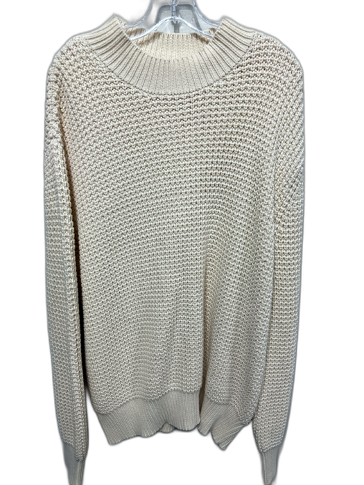 Aime Leon Dore Size XXL Cream Cotton Cable Knit Men's Sweater Cream / XXL