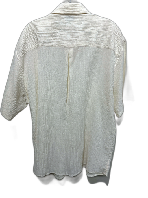 John Elliot Size XXL Off White Cotton Button Down Men's Short Sleeve Off White / XXL