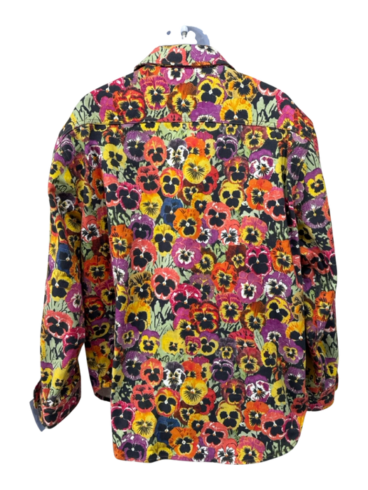 Loewe NWT Size 52 Orange & Multi Cotton Floral Buttons Men's Jacket Orange & Multi / 52