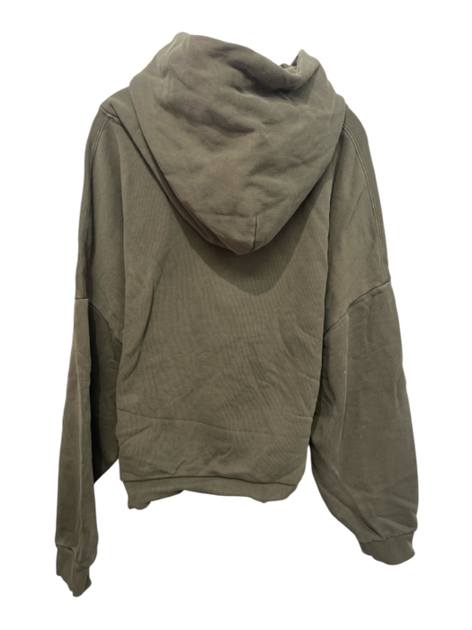 Entire Studios Size XL Olive Green Cotton Solid Hoodie Men's Jacket Olive Green / XL