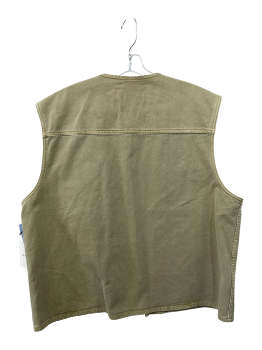 Aime Leon Dore NWT Size XXL Beige Cotton Solid Zipper Men's Vest Beige / XXL
