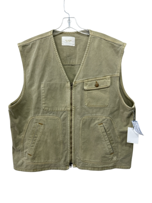 Aime Leon Dore NWT Size XXL Beige Cotton Solid Zipper Men's Vest Beige / XXL