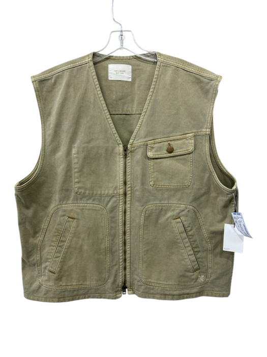 Aime Leon Dore NWT Size XXL Beige Cotton Solid Zipper Men's Vest Beige / XXL