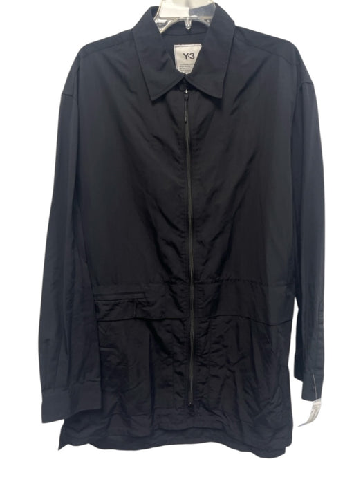 Y3 Size XL Black Polyamide Solid Zipper Athletic Men's Jacket Black / XL