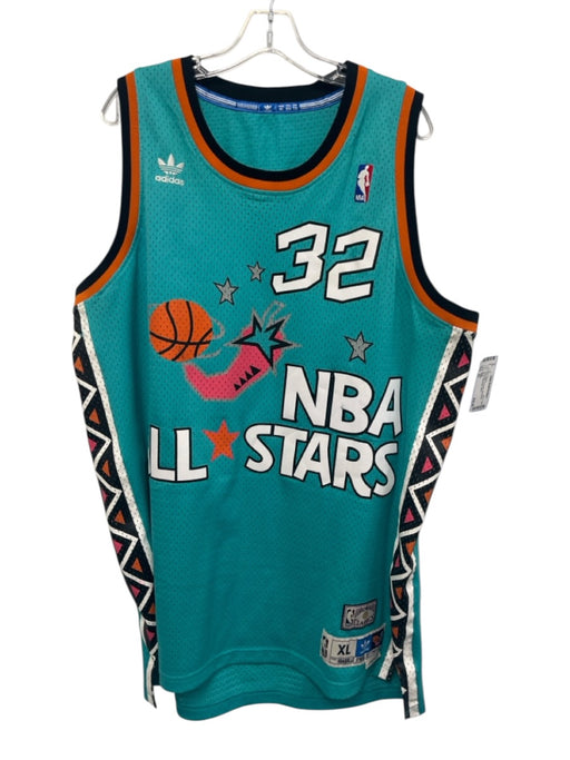 Adidas Size XL Teal & Multi Polyester Sleeveless Jersey Men's Short Sleeve Teal & Multi / XL