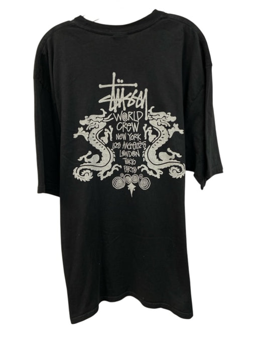 Stussy Size XL Black & White Cotton Graphic Men's Short Sleeve Black & White / XL