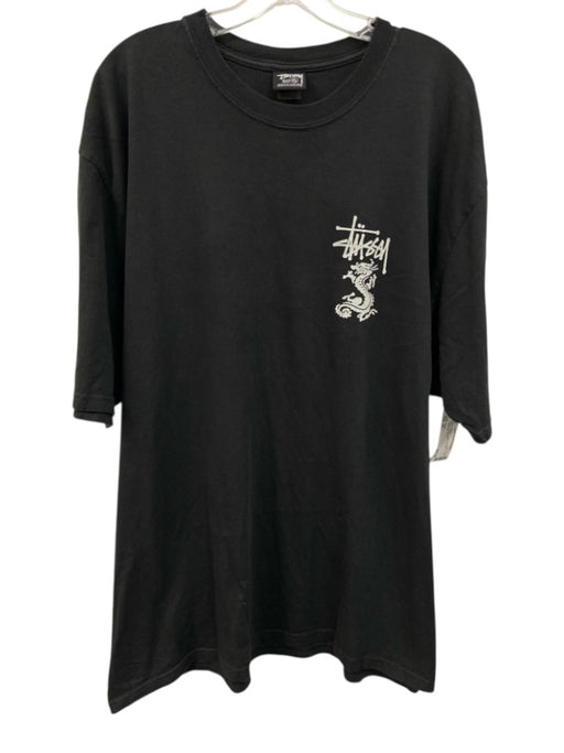 Stussy Size XL Black & White Cotton Graphic Men's Short Sleeve Black & White / XL
