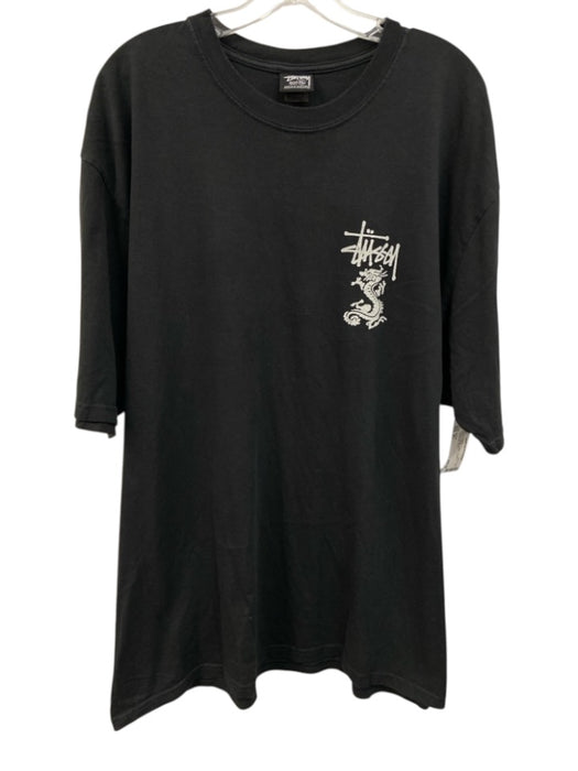 Stussy Size XL Black & White Cotton Graphic Men's Short Sleeve Black & White / XL