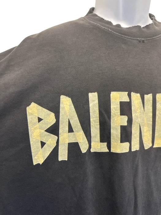 Balenciaga Size M Gray Cotton Graphic T Shirt Men's Short Sleeve Shirt Gray / M