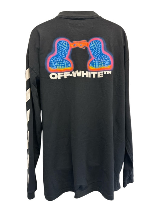 Off White Size XXL Black & Multi Cotton Graphic Men's Long Sleeve Shirt Black & Multi / XXL