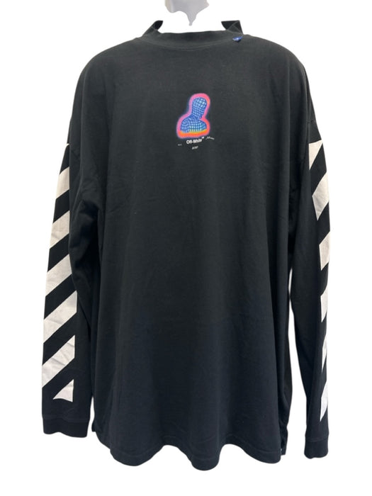 Off White Size XXL Black & Multi Cotton Graphic Men's Long Sleeve Shirt Black & Multi / XXL