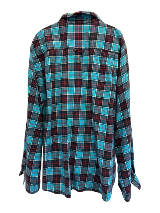 Balenciaga AS IS Size 2 Blue & Multi Polyester Blend Plaid Flannel Men's Jacket Blue & Multi / 2