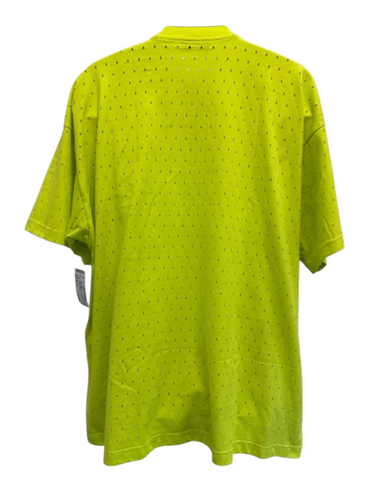 Balenciaga Size 2 Yellow Cotton Blend Perforated T Shirt Men's Short Sleeve Yellow / 2