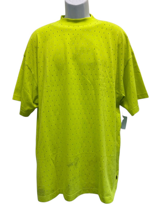Balenciaga Size 2 Yellow Cotton Blend Perforated T Shirt Men's Short Sleeve Yellow / 2