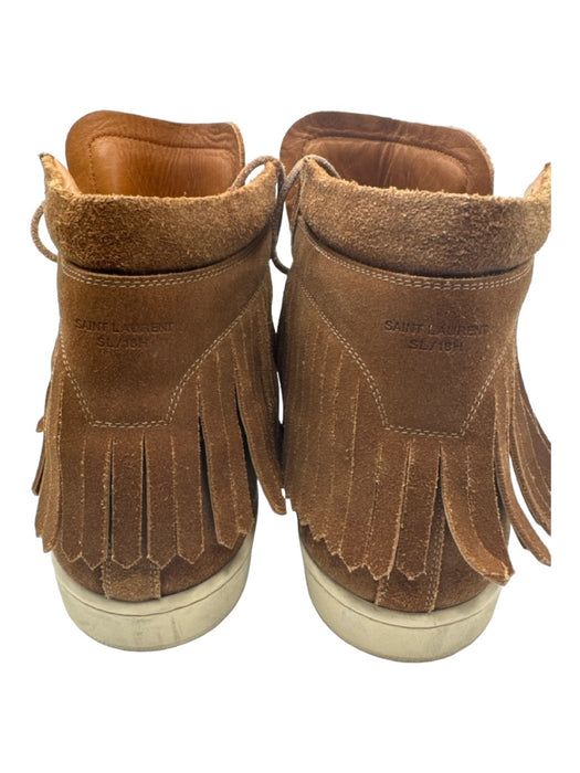 Saint Laurent Shoe Size 47.5 Brown Suede Solid Tassel Sneaker Men's Shoes 47.5