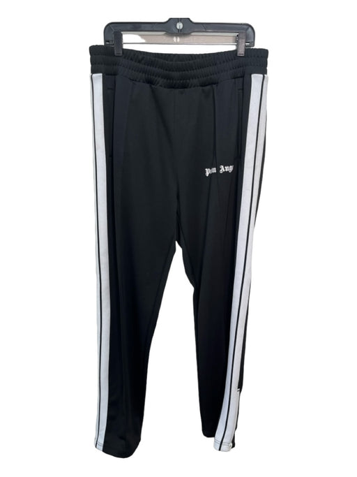 Palm Angels Size XXL Black & White Solid Sweatpant Men's Pants XXL