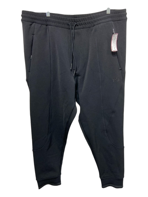 Y3 Size 2XL Black Synthetic Solid Athletic Jogger Men's Pants 2XL