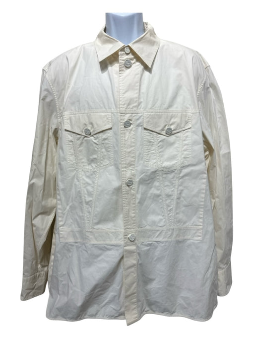 Louis Vuitton Size 5L Off White Cotton Solid Button Up front pocket Men's Jacket Off White / 5L