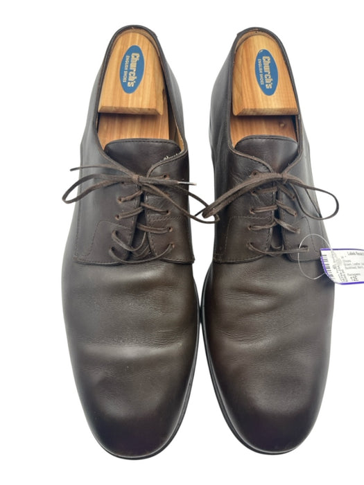 Ferragamo Shoe Size 12E Brown Leather Solid Dress Men's Shoes Brown / 12E
