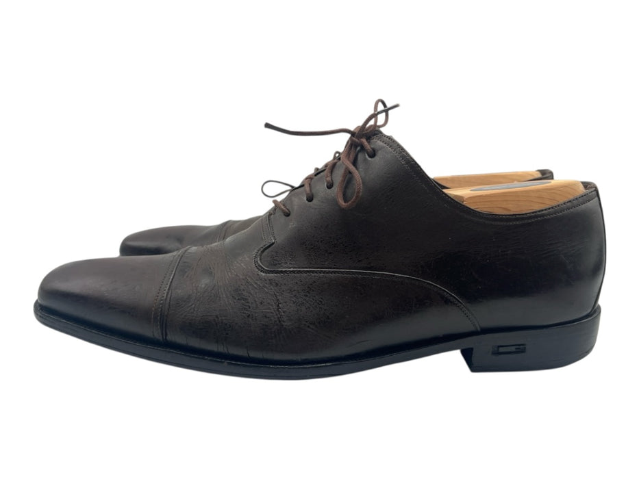 Gucci Shoe Size 12.5EE AS IS Brown Leather Solid Dress Men's Shoes Brown / 12.5EE