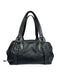 Furla Black Pebbled Leather silver tone hardware Zip Close Shoulder Bag Black / Medium