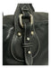 Furla Black Pebbled Leather silver tone hardware Zip Close Shoulder Bag Black / Medium