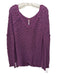Free People Size S Purple Cotton Open Knit Solid V Neck Sweater Purple / S