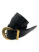 Paloma Picasso Black & Gold Leather Metal Detail X Belts Black & Gold / m/75