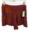 Free People Size M Orange & Purple Rayon Shirred Waist Paisley Flowy Shorts Orange & Purple / M