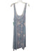 Free People Size M Purple, Blue, White Rayon Raw Edge Floral Scoop Neck Dress Purple, Blue, White / M