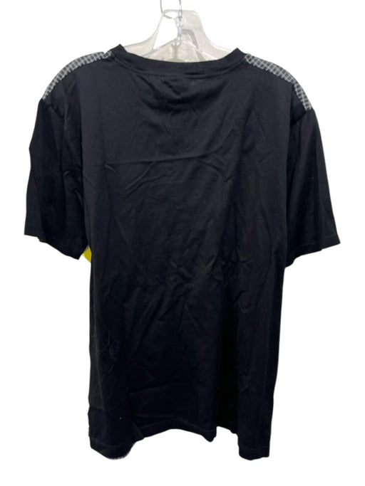 Lanvin Size M Black & White Cotton Blend Grid Men's Short Sleeve Black & White / M