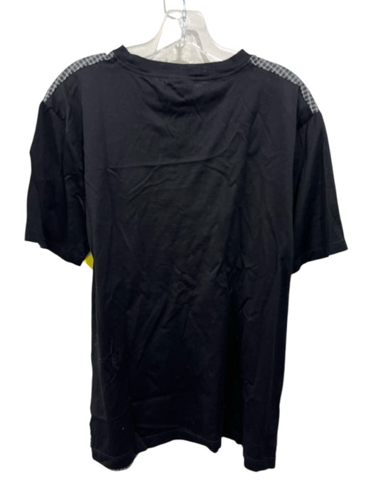 Lanvin Size M Black & White Cotton Blend Grid Men's Short Sleeve Black & White / M