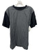 Lanvin Size M Black & White Cotton Blend Grid Men's Short Sleeve Black & White / M