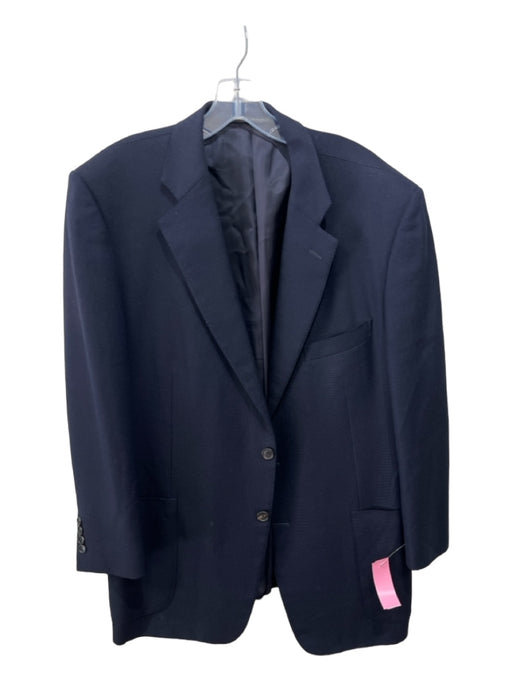 Zegna AS IS Navy Wool Blend Solid 2 Button Men's Blazer 56