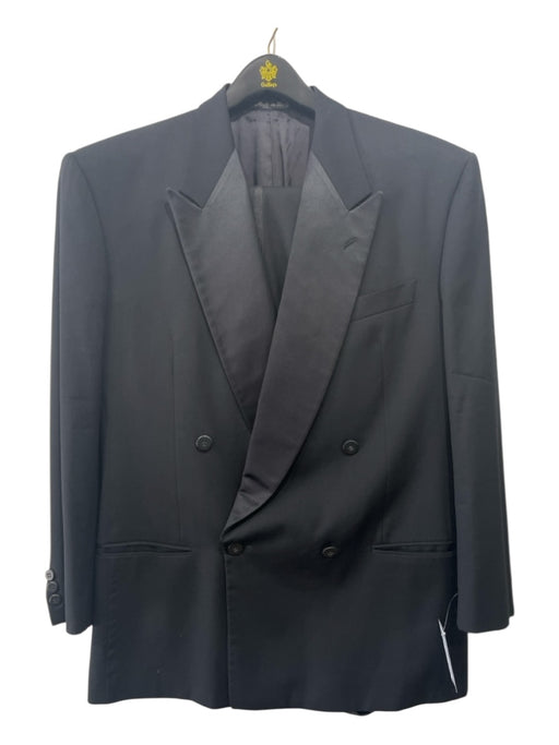 Armani Black Wool Solid Double Breasted Men's Suit Black / 41